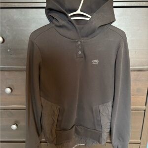Roots Charcoal Hoodie with Button Detail